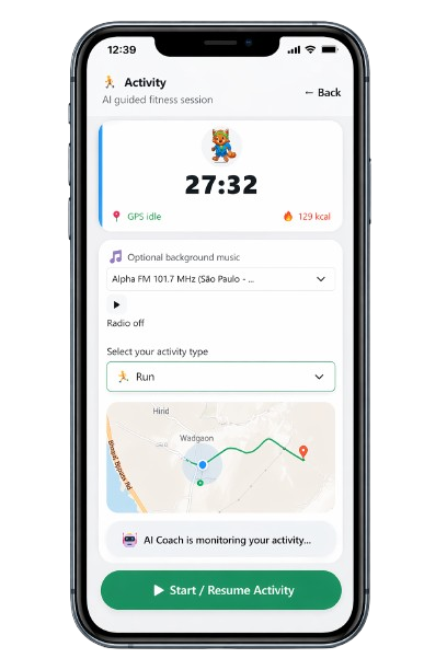 Activity Tracking Screen